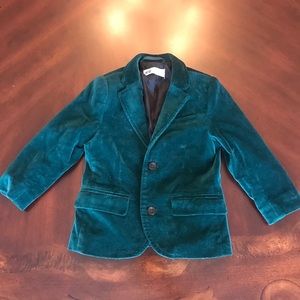 H&M velvet green dressy jacket boy 2-3 yrs old/3t